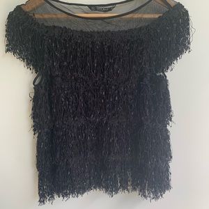 Zara Basic Fringe Top